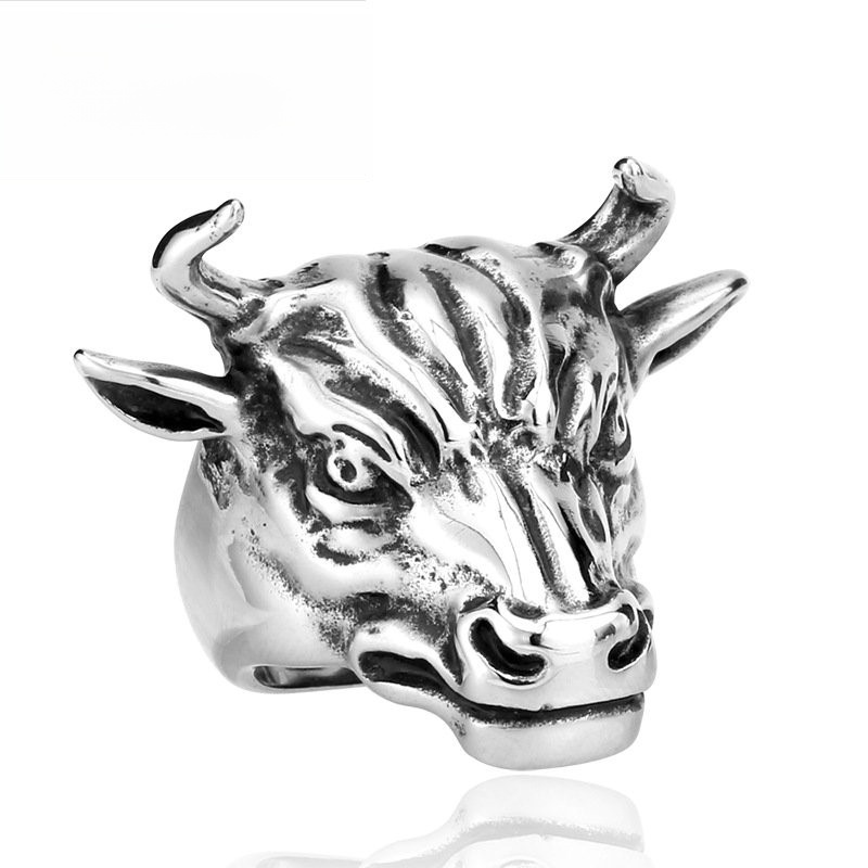 Men Accessories Online - 과장된 스타일의 티타늄 스틸 남성 반지,