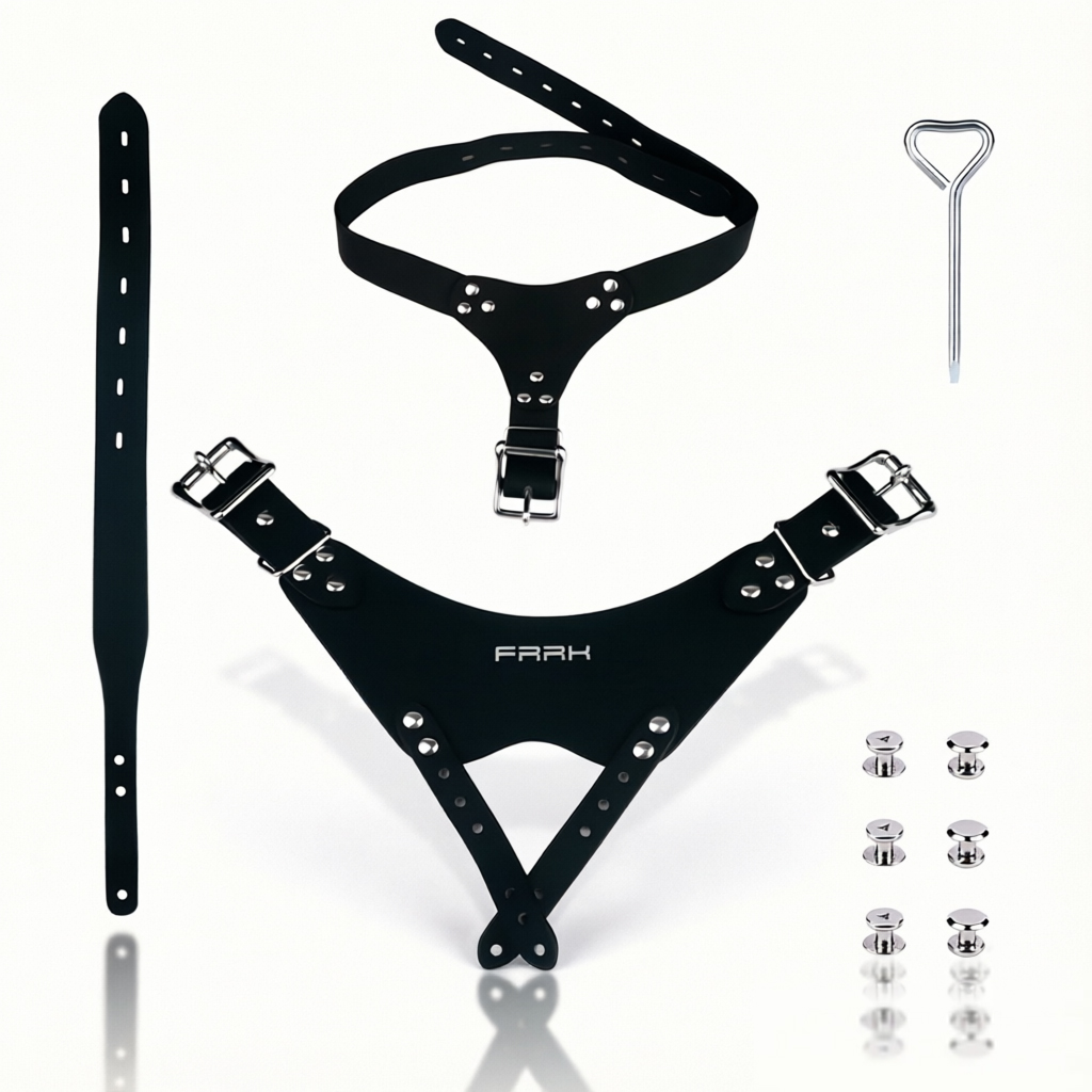 Men'S Vegan Accessories - ORALSX PU 가죽 보조 정조대, 금속