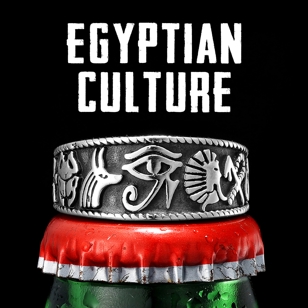 Men'S Accessories Jewelry Egypt - 이집트 파라오 호루스의 눈 남성 반지,