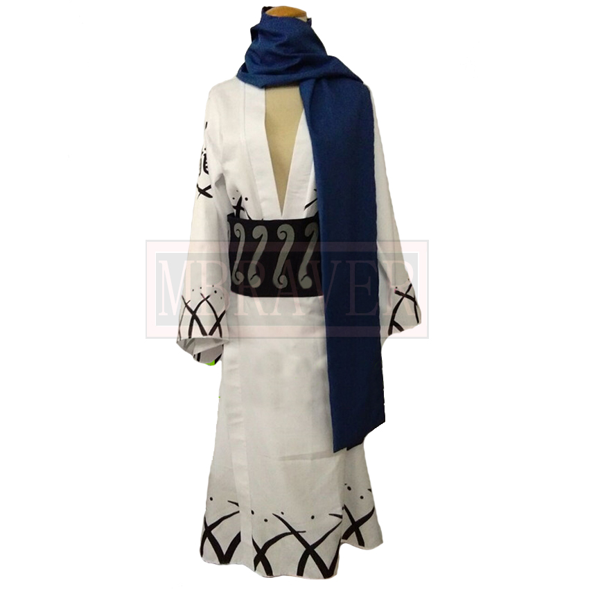 Men'S Kimono Accessories - 사무라이 Ryuma 블루 화이트 기모노 코스프레