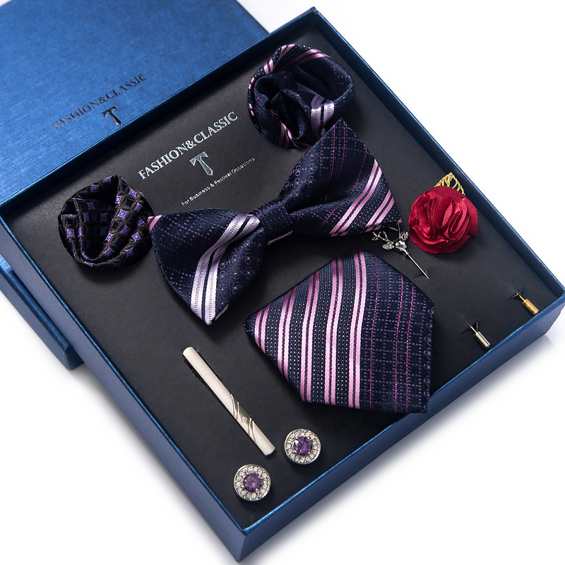 Neck Tie Set Box - 휴일 선물 넥타이 손수건 포켓 스퀘어