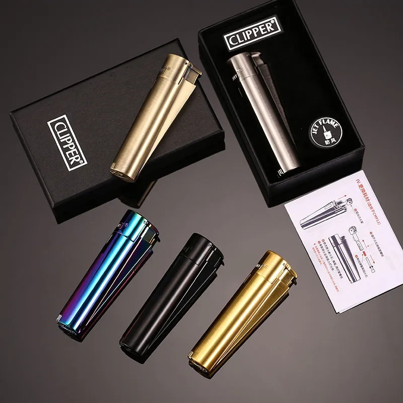 클리퍼 금속 부탄 가스 라이터 방풍 스트레이트 제트 블 - Men Accessories Gift Box 리뷰 및 가격