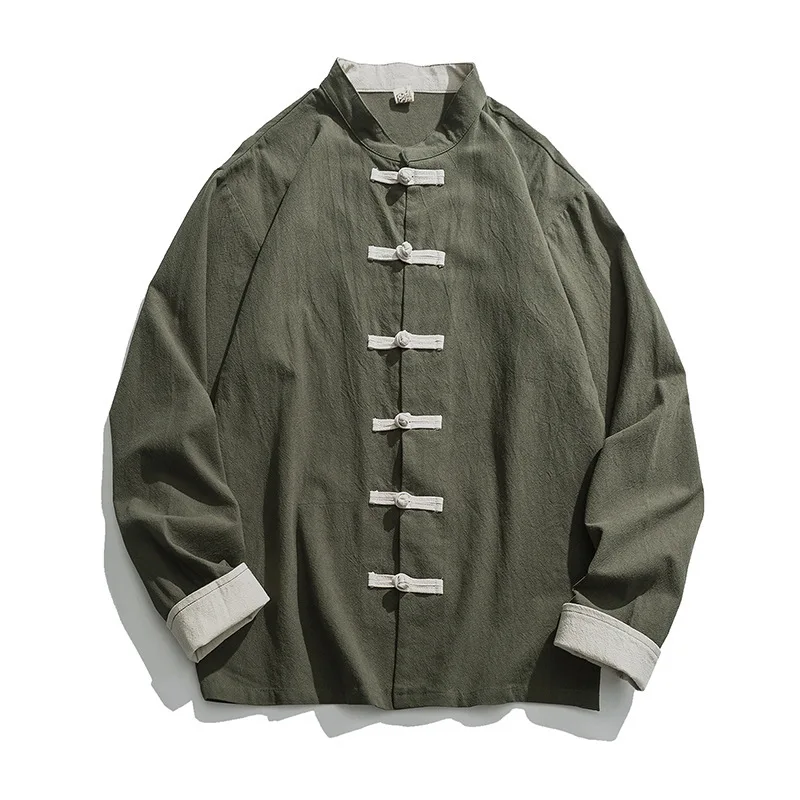 남성용 리넨 한푸 상의 긴팔 당나라 정장, 쿵푸 셔츠, - Men'S Kimono Accessories 리뷰 및 가격