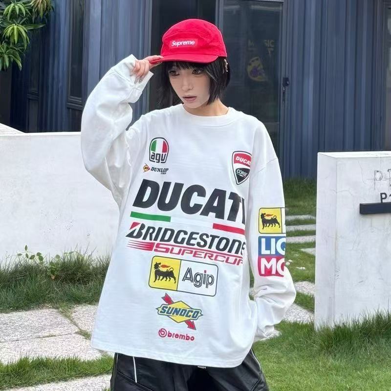 Ducati 코튼 오토바이 티셔츠 긴팔 아메리칸 프린트 - Men'S Accessories Instagram 리뷰 및 가격