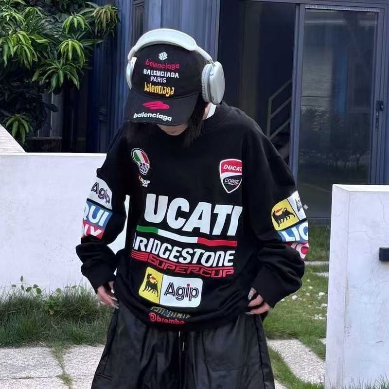 Ducati 코튼 오토바이 티셔츠 긴팔 아메리칸 프린트 - Men'S Accessories Instagram 리뷰 및 가격
