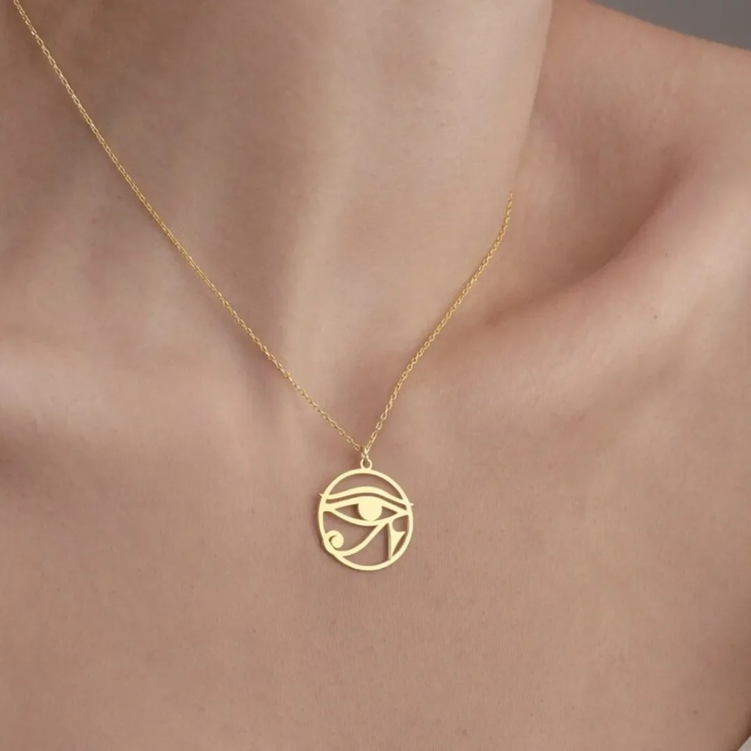 호루스 목걸이의 스테인레스 스틸 라운드 눈 여성을위한  - Men'S Accessories Jewelry Egypt 리뷰 및 가격