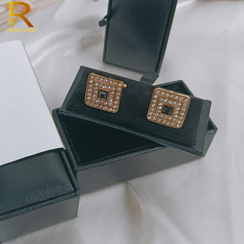 1pc 품질 망 커프스 단추 패키지 관 블랙 가죽 커프 - Men Accessories Gift Box 리뷰 및 가격