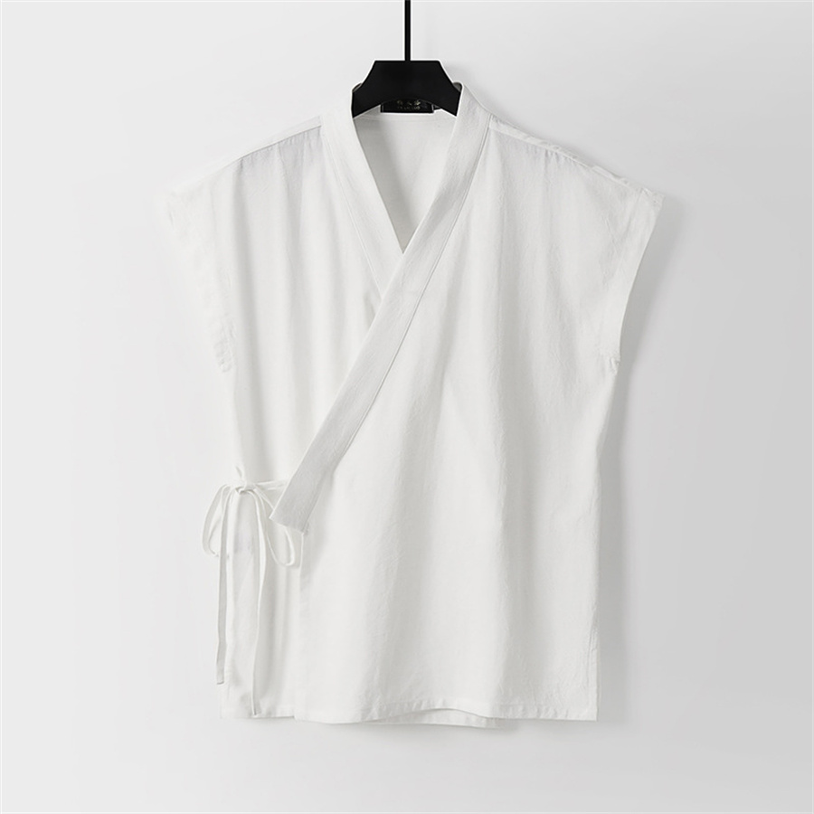 중국 남성용 면 린넨 탱크탑 민소매 기모노 당복 상의  - Men'S Kimono Accessories 리뷰 및 가격