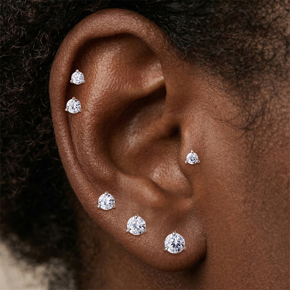 KOJ 1개 925 스털링 실버 모이사나이트 스터드 귀 - Men Accessories Low Price 리뷰 및 가격