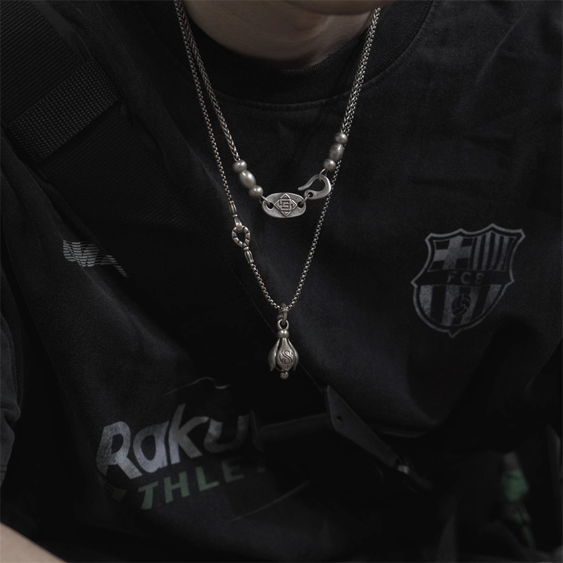 남성과 여성을위한 일본 트렌드 빈티지 연꽃 펜던트 목걸 - Men'S Accessories Instagram 리뷰 및 가격
